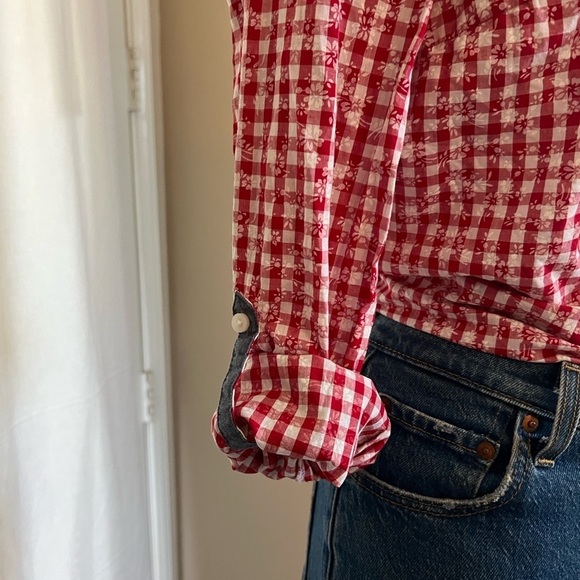 Tommy Hilfiger 100% Cotton Gingham Roll Tab Shirt - Picture 5 of 7